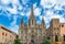 Photo of Cathedral of Holy Cross and Saint Eulalia or Barcelona Cathedral in Barcelona, Catalonia, Spain. Gothic Quarter of Barcelona. Architecture and landmark of Barcelona.