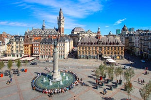 Photo of Tours aerial panoramic view. Tours is a city in the Loire valley of France.