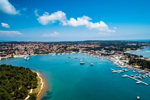 Aerial drone photo of famous european city of Pula and arena of roman time. Location Istria county, Croatia, Europe.