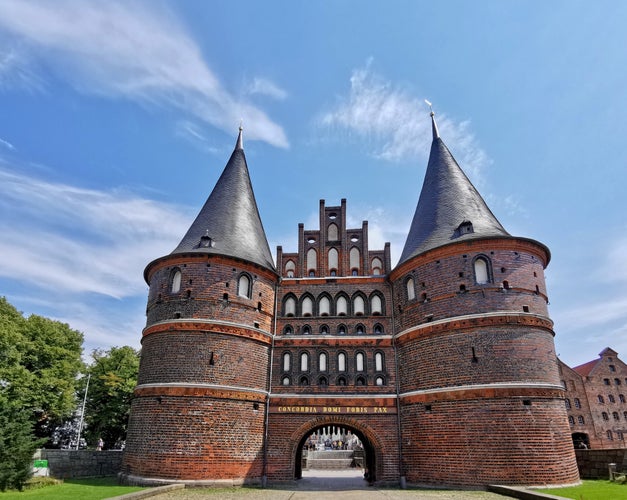 photo of view of the famous Holstentor in Lübeck, Germany.