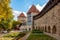 Photo of Walls and towers of old Tallinn around Danish king's garden, Estonia.