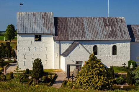 Photo of Jelling Church in Jelling village at, Jutland, Denmark.