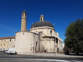 Photo of multicolored flower garden inside the city of Sassari ,Sardinia, Italy.