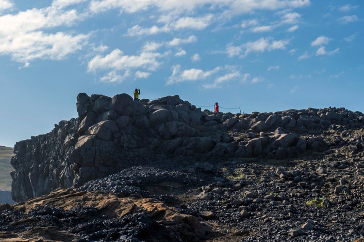 photo of view of Cliffs at the Dyrhólaey Peninsula, Iceland on the tip of Iceland's southern coast, Southern Peninsula, Iceland.