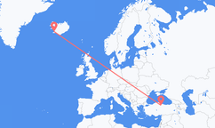 Flyg från Reykjavík till Amasya