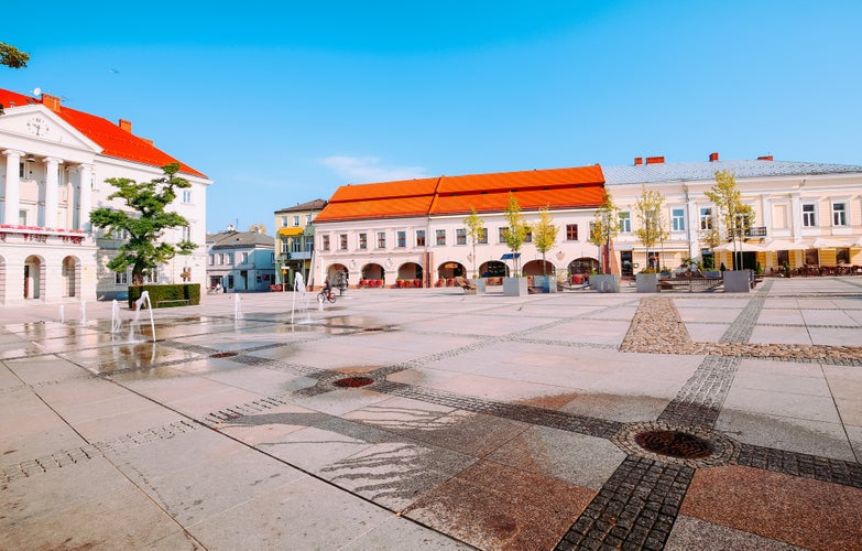 View of the marketplace in the Kielce / Poland