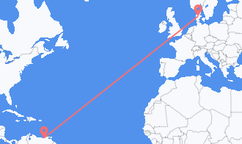 Flyrejser fra Barcelona, Venezuela til Karup, Danmark