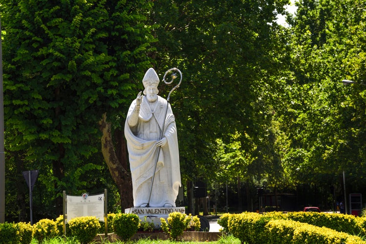 Italy, Terni.  Statue of Saint Valentine (Valentine's Day). On February 14th the city of Terni celebrates the patron saint (SanValentino), protector of lovers