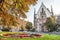 Facade of St. Thomas Church (Thomaskirche) in Leipzig, Germany