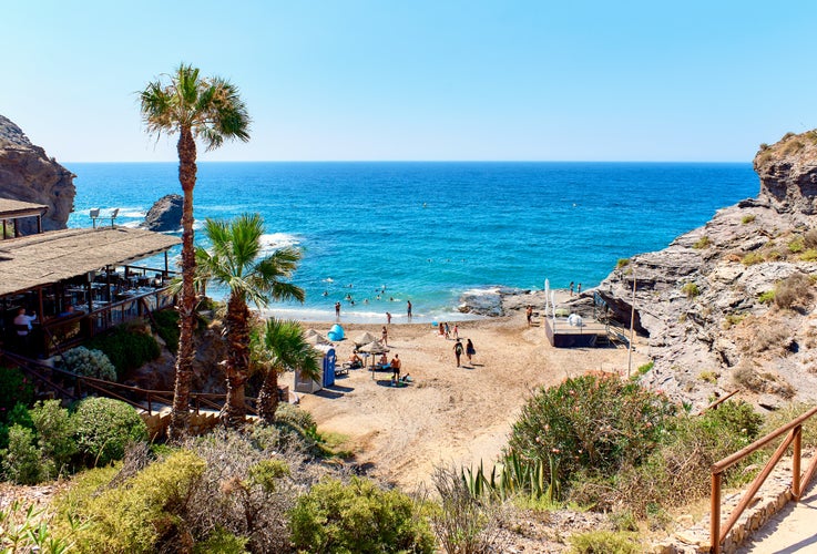 Picturesque Cala del Barco beach. Cartagena, Costa Blanca. Spain