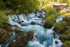 Photo of historical Jajce town in Bosnia and Herzegovina, famous for the spectacular Pliva waterfall.