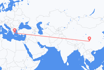청두에서 출발해 아테네로 향하는 항공편