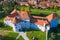 Photo of aerial view of the Old Town in Varazdin, Croatia.