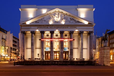Aachen, Germany - Aachen Theatre operates in a historical building near old town district.