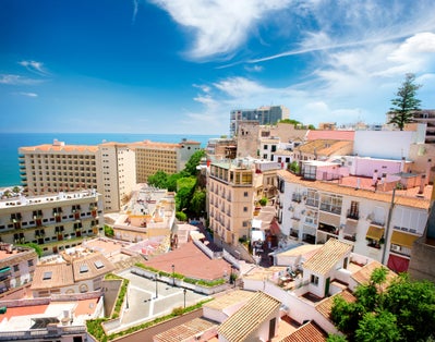 Torremolinos Panoramic View (Spanish tourist city), Costa del Sol. Malaga, Andalucia, Spain