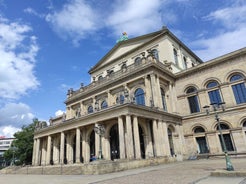 Photo of panorama of New City Hall in Hannover in a beautiful summer day, Germany.