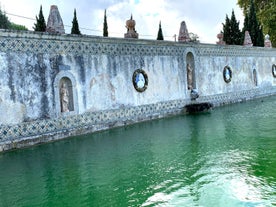 photo of panoramic view of Sesimbra, Setubal Portugal on the Atlantic Coast.