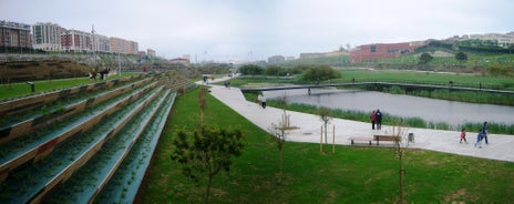 Photo of Santander city beach aerial panoramic view.