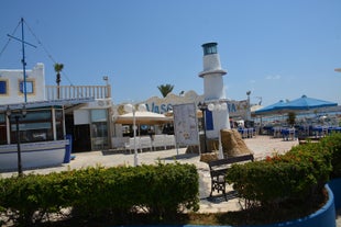 Photo of aerial view of Ayia Napa cityscape, Cyprus.