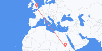 Flights from Sudan to the United Kingdom