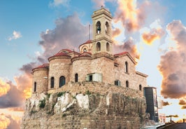 Photo of aerial view of Paphos with the Orthodox Cathedral of Agio Anargyroi, Cyprus.