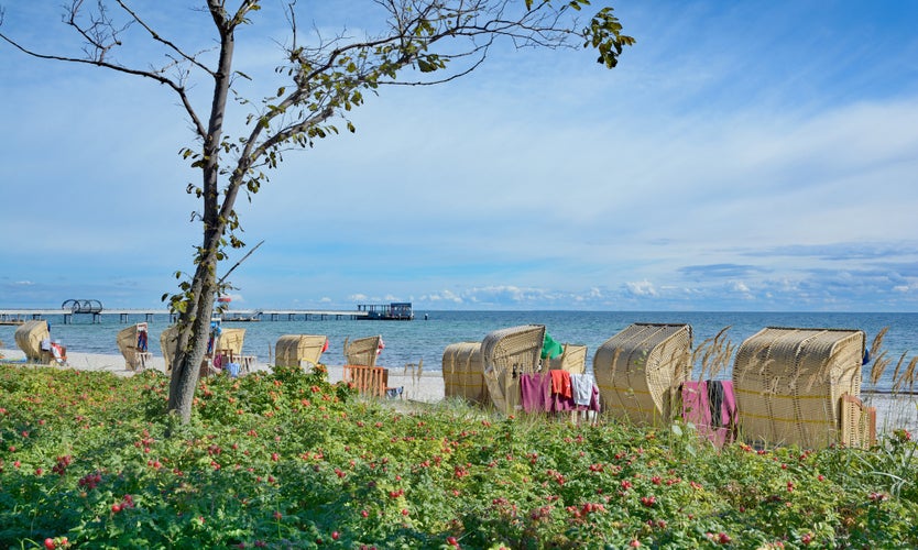 Photo of Beach of Kellenhusen at baltic Sea near Groemitz,Schleswig-Holstein,Germany