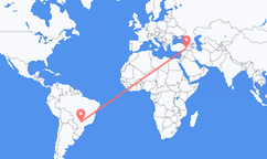 Flyg från Presidente Prudente, São Paulo, Brasilien till Diyarbakir, Turkiet