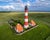 photo of Aerial photograph of Westerheversand Lighthouse.,Westerhever, Germany.