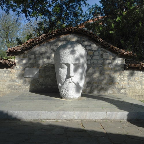 A monument of Januarius MacGahan in Elena, Bulgaria