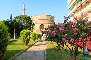 Photo of Litochoro and the majestic famous high Mount Olympus, Greece.