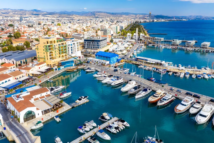 Aerial view of Limassol Marina and surroundings