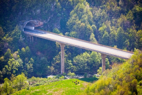 Photo of bridge and tunnel in Sarajevo, Bosnia and Herzegovina.