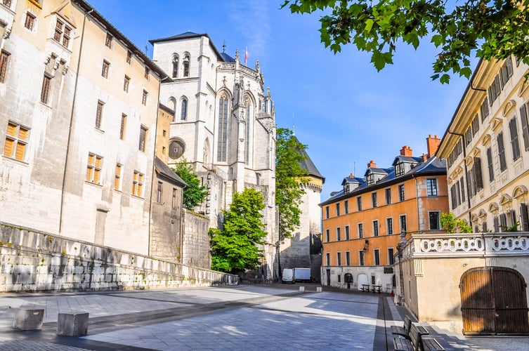 Photo of castle of the Dukes of Savoy and Holy Chapel in Chambery France.