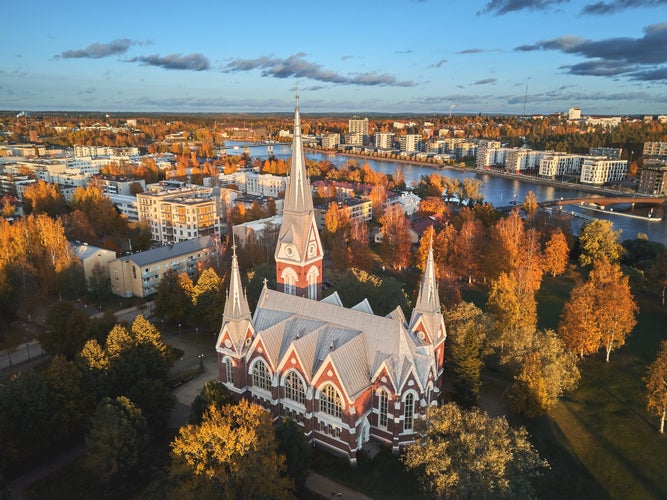 Aerial view of  Church Joensuu,Finland.