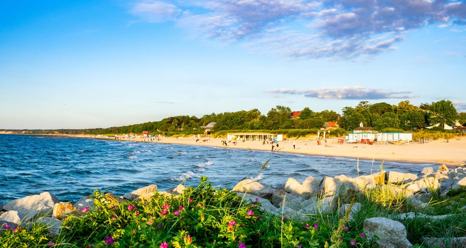 a beach in the Polish seaside town of Ustka