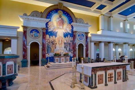 The exterior of St. Michael the Archangel Church in Kaunas, Lithuania