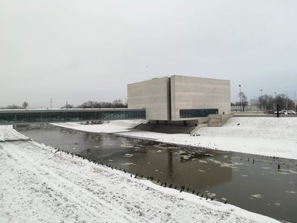 Poznan, Poland - June 6, 2015: Brama Poznania - Poznan Gate Museum, interactive Ostrow Tumski history museum on historic Ostrow Tumski island at Cybina river