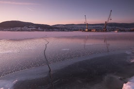 photo of sunset over Drammen, a town in the Buskerud province of Norway.