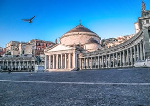 Aerial panoramic cityscape of Rome, Italy, Europe. Roma is the capital of Italy. Cityscape of Rome in summer. Rome roofs view with ancient architecture in Italy. 