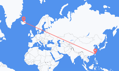 Vluchten van Taipei naar Akureyri