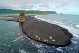 Photo of aerial view of Stykkishólmur village in northwestern Iceland.