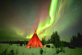 Visite privée des aurores boréales au feu de camp