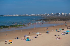 photo of beach of Les Sables d'Olonne, commune in the Vendée department in the Pays de la Loire region in western France.