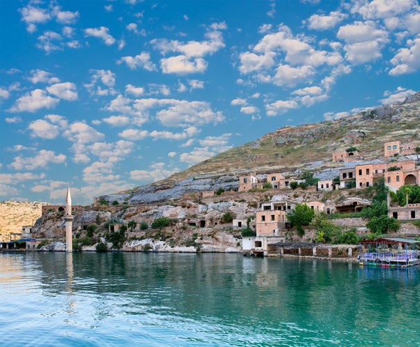 Photo of Sunken village Halfeti in Gaziantep, Turkey.