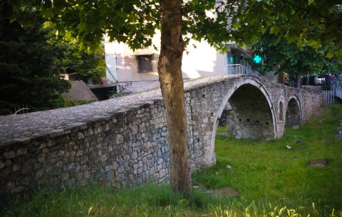 Photo of Exterior view to Tanners Bridge near Lana river in Tirana, Albania.
