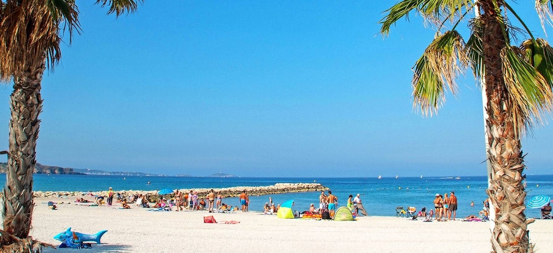 Beach in Six-Fours-les-Plages, Var, France