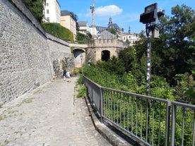 Luxembourg city, the capital of Grand Duchy of Luxembourg, view of the Old Town and Grund quarter on a sunny summer day.