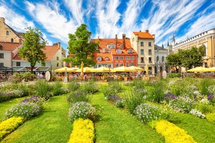 Photo of ruins of old Grobina castle in summer day, Latvia.