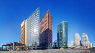 Berlin cityscape with Berlin cathedral and Television tower, Germany.