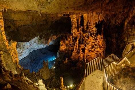 photo of interior detail from Gilindire Cave (Aynaligol), Mersin, Turkey.